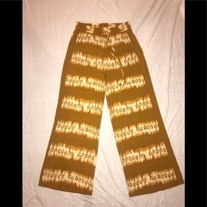H&M Lightweight, Gold tie dye wide leg pants